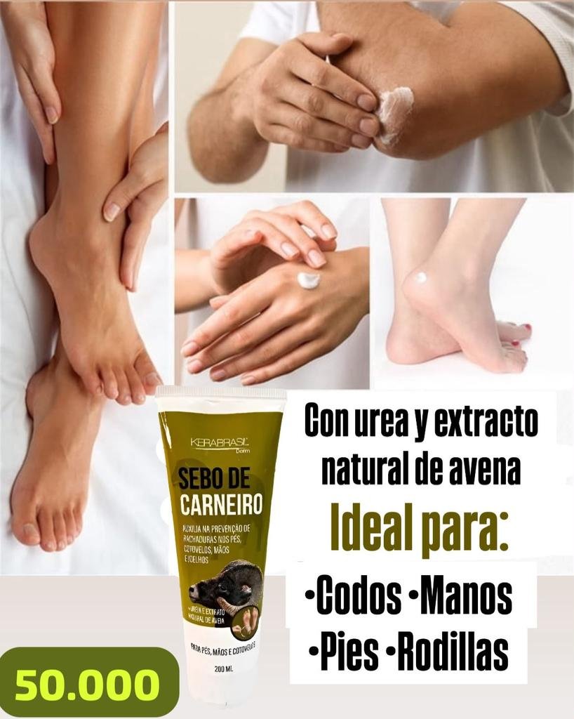 CREMA SEBO DE CARNEIRO PARA CODOS, RODILLAS MANOS Y PIES